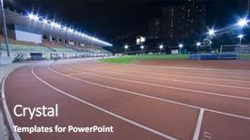  Presentation with running track lanes - Theme enhanced with border soccer - running lanes on a track background and a gray colored foreground