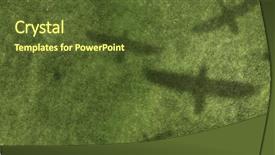  Presentation with green abstract - Beautiful slides featuring border spring bird - green grass abstract backdrop and a tawny brown colored foreground