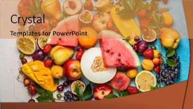  Presentation with berries - Theme consisting of border watermelon - still life of various fruits background and a gold colored foreground