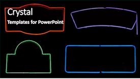  Presentation with elements - Beautiful PPT theme featuring boxes from neon sign backdrop and a black colored foreground