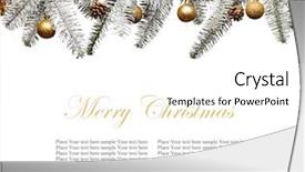  Presentation with fir tree - PPT layouts having borders frames - christmas fir tree decoration isolated background and a white colored foreground