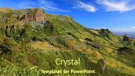  Presentation with island - PPT layouts consisting of bordoes rock on flores island azores portugla europe background and a tawny brown colored foreground