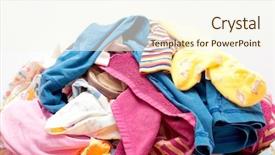  Presentation with wash - Slides consisting of bore pile - heap wash clothes background and a cream colored foreground