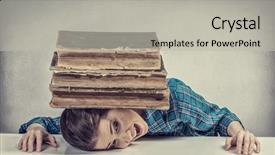  Presentation with procrastinate and cheat in exams - PPT theme featuring bore pile - she is preparing for exams background and a  colored foreground