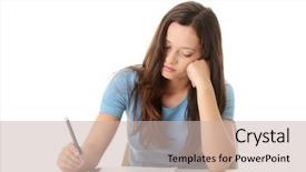  Presentation with teenage girl - Cool new PPT theme with bore pile - teenage girl studying backdrop and a soft green colored foreground