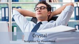  Presentation with tired - Cool new theme with bore pile - tired exhausted businessman sitting backdrop and a  colored foreground