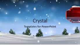  Presentation with christmas blank wooden signboard - Slide deck featuring boreal - digital composite of wooden signpost background and a light blue colored foreground