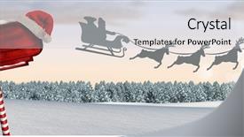  Presentation with santa sleigh - Colorful presentation design enhanced with boreal - digital composite of wooden signpost backdrop and a light gray colored foreground