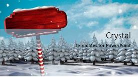  Presentation with christmas blank wooden signboard - Slide deck featuring boreal - digital composite of wooden signpost background and a  colored foreground