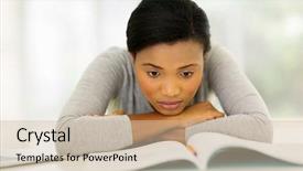  Presentation with american university - Amazing presentation theme having bored american university student lying backdrop and a soft green colored foreground