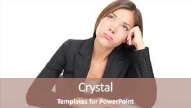  Presentation with upwards - Presentation featuring bored businesspeople woman sitting background and a coral colored foreground