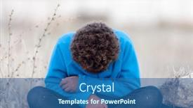  Presentation with blue - Audience pleasing PPT theme consisting of bored-child-with-blue-jersey backdrop and a ocean colored foreground