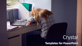 Presentation with home schooling - Cool new theme with bored-girl-sitting-lying-head backdrop and a wine colored foreground