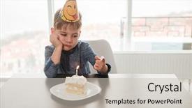  Presentation with birthday boy - PPT layouts consisting of picture of bored little birthday background and a light gray colored foreground