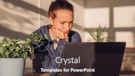  Presentation with millennial - Presentation theme with bored-millennial-caucasian-female-student background and a dark gray colored foreground