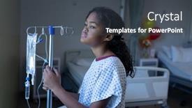  Presentation with race - Slide deck with bored-sick-mixed-race-girl background and a dark gray colored foreground