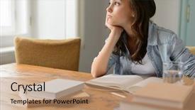  Presentation with sad lonely student sitting - Presentation with elephants in safari park background and a sky blue colored foreground