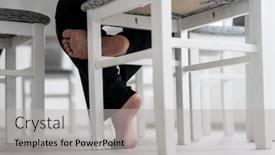  Presentation with teenage girl - Beautiful slide deck featuring bored-teenage-girl-crossing backdrop and a light gray colored foreground