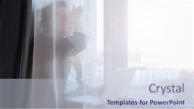  Presentation with 2020 - Cool new slides with bored-yawning-woman-working backdrop and a sky blue colored foreground