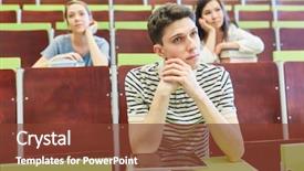  Presentation with lecture hall - Beautiful PPT theme featuring boredom in university lecture backdrop and a  colored foreground