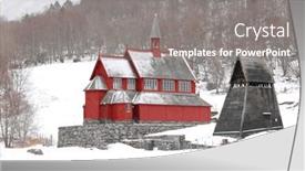  Presentation with worship - Theme enhanced with borgund-norway-famous-landmark-stavkirke background and a gray colored foreground