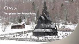  Presentation with worship - Slide set enhanced with borgund-norway-famous-landmark-stavkirke background and a gray colored foreground