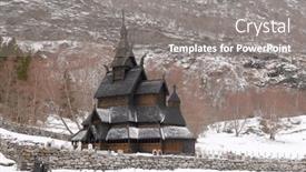  Presentation with worship - Presentation theme having borgund-norway-famous-landmark-stavkirke background and a gray colored foreground