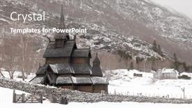  Presentation with worship - PPT theme enhanced with borgund-norway-famous-landmark-stavkirke background and a gray colored foreground