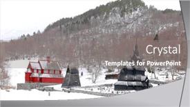  Presentation with worship - Slides featuring borgund-norway-famous-landmark-stavkirke background and a gray colored foreground