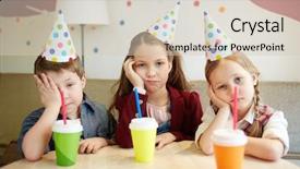  Presentation with birthday - Cool new PPT layouts with boring - bored buddies in birthday caps backdrop and a lemonade colored foreground