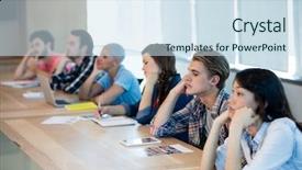  Presentation with team meeting - Amazing PPT theme having boring - bored creative business team attending backdrop and a sky blue colored foreground