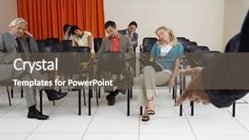  Presentation with sleeping - Beautiful slides featuring boring - multiethnic businesspeople sleeping backdrop and a gray colored foreground