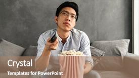  Presentation with asian nurse helps a man - Beautiful PPT theme featuring boring - portrait of a bored young backdrop and a coral colored foreground