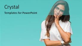  Presentation with arab - Slide set with boring - young beautiful arab woman wearing background and a seafoam green colored foreground