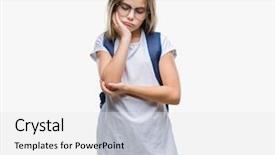  Presentation with smart - Beautiful presentation theme featuring boring - young beautiful smart student girl backdrop and a white colored foreground