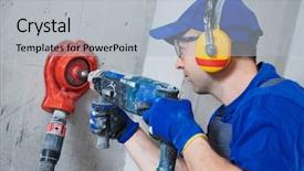  Presentation with outlet - Presentation theme having boring hole for electric outlet background and a  colored foreground