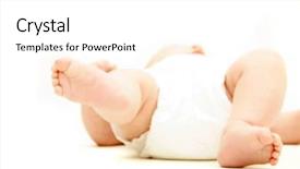  Presentation with baby s foot feet - Presentation theme featuring europien born - baby's feet over white background and a white colored foreground