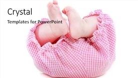  Presentation with baby s foot feet - Beautiful slide set featuring europien born - baby's feet over white backdrop and a white colored foreground