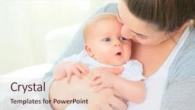  Presentation with maternity - Theme enhanced with born - mother and her newborn baby background and a lemonade colored foreground