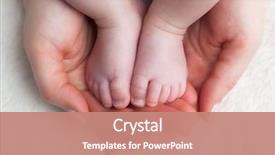  Presentation with newborn baby - Beautiful PPT layouts featuring born - newborn baby feet in mother's backdrop and a coral colored foreground