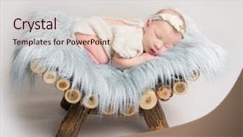  Presentation with newborn baby - Presentation design consisting of born - newborn baby girl sleeps background and a lemonade colored foreground