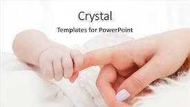  Presentation with mother child - Presentation theme enhanced with born - newborn baby grasping her mother's background and a white colored foreground