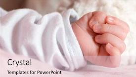  Presentation with newborn baby on his mothers and - Amazing theme having first born - newborn baby's hand backdrop and a lemonade colored foreground