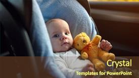  Presentation with child safety - Slides having born - portrait of cute toddler boy background and a tawny brown colored foreground
