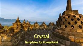  Presentation with borobudur temple - PPT layouts consisting of borobudur buddist temple in island background and a tawny brown colored foreground