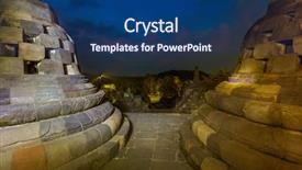  Presentation with borobudur temple - PPT layouts featuring borobudur buddist temple in island background and a ocean colored foreground