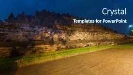  Presentation with java island - PPT layouts featuring borobudur buddist temple in island java indonesia - travel and architecture background background and a ocean colored foreground