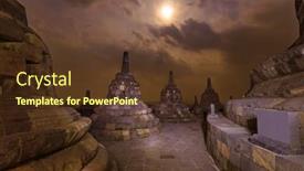  Presentation with java island - Theme enhanced with borobudur-buddist-temple-in-island background and a tawny brown colored foreground