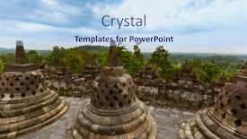  Presentation with java island - Cool new presentation theme with borobudur-buddist-temple-in-island backdrop and a light blue colored foreground