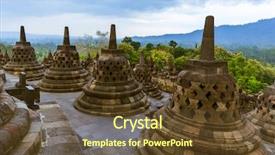  Presentation with borobudur temple - Cool new slides with borobudur buddist temple in island backdrop and a  colored foreground